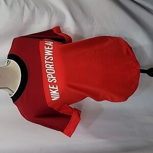 NWOT NIKE Sportswear Logo Rolled Cuff Retro Look Classic Colorblock T Shirt